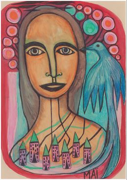 Dessin, L'oiseau bleu, Maï