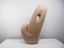 Sculpture, Head No.1 - Abstract Wood Sculpture, Mike Sasaki