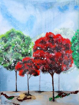 Peinture, Trees of stillness 01, Poonam Choudhary