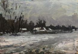 Peinture, After the winter snowstorm, Volodymyr Pashchenko