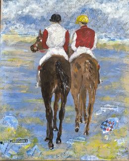 Peinture, Kalley story - Le chemin - réunion 1 - Horseracing - Histoire de Famille, Kalh Art Kalley