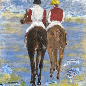 Painting, Kalley story - Le chemin - réunion 1 - Horseracing - Histoire de Famille, Kalh Art Kalley
