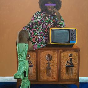 Painting, Ashabi Oge - 21st Century, Contemporary, Figurative, Africa Women, Fashion, Azeez Muritadoh