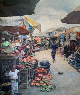 Painting, Mowe Market 2, Azeez Muritadoh