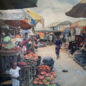 Painting, Mowe Market 2, Azeez Muritadoh