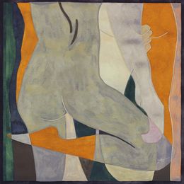 Painting, Abstrait nu N°1- Gris, Aurélie Trabaud