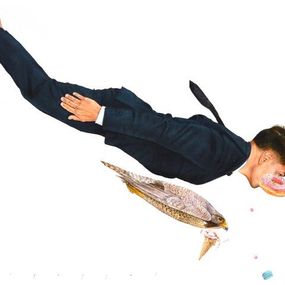 Painting, Dive to the win, Ariel Vargassal