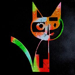 Peinture, Chat cat Colors, Spaco