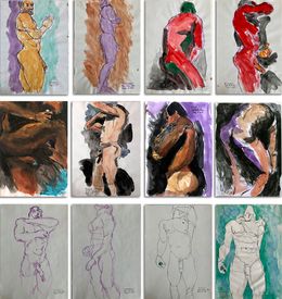 Peinture, From the Duchándome, Nudes Series. Set of 4 (1), Celso Castro