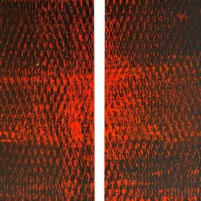 Peinture, Red and Black I & II, Expanded Metal Painting. Diptych, Clemens Wolf