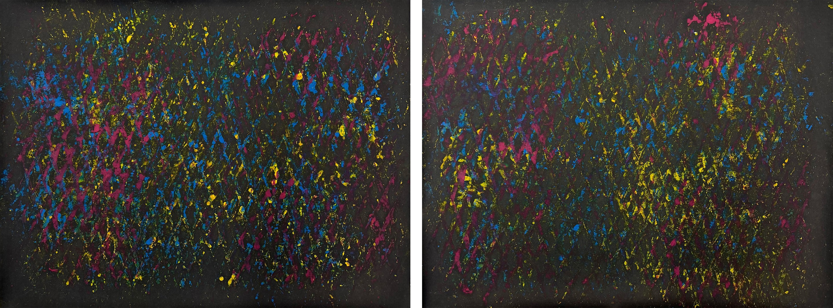Clemens Wolf, CMYK I and II, Expanded Metal Painting. Diptych Clemens Wolf, CMYK I and II, Expanded Metal Painting. Diptych