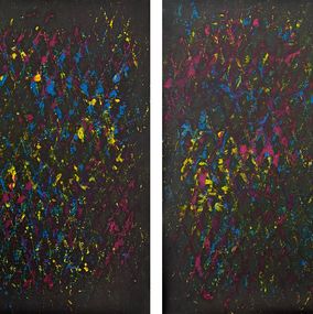 Peinture, CMYK I and II, Expanded Metal Painting. Diptych, Clemens Wolf