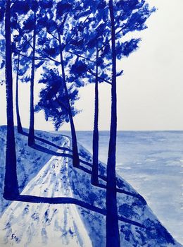 Painting, Le Sentier côtier, Frédéric Cadiou