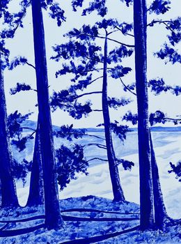 Painting, Le bois du Hénan, Frédéric Cadiou