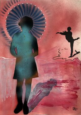 Painting, La fille qui voulait voir la mer N°8 (1), Jacob Diboum