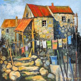 Painting, Sunlit Courtyard, Abgar Khachatryan