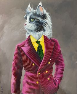 Pintura, Chat fuchsia, Muriel Andrin
