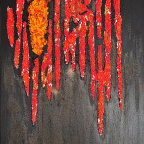 Painting, Composition in red, Alain Churlaud