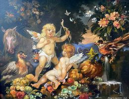 Painting, Cupids and Pegasus, Alexander Litvinov