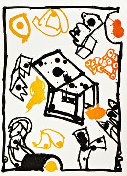 Print, Résumé (9) (4), Pierre Alechinsky