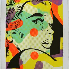 Painting, Comic Girl in Yellow & Neon orange, Roco Studio