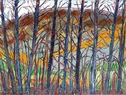 Pittura, Mountain behind the trees, Karl-Karol Chrobok