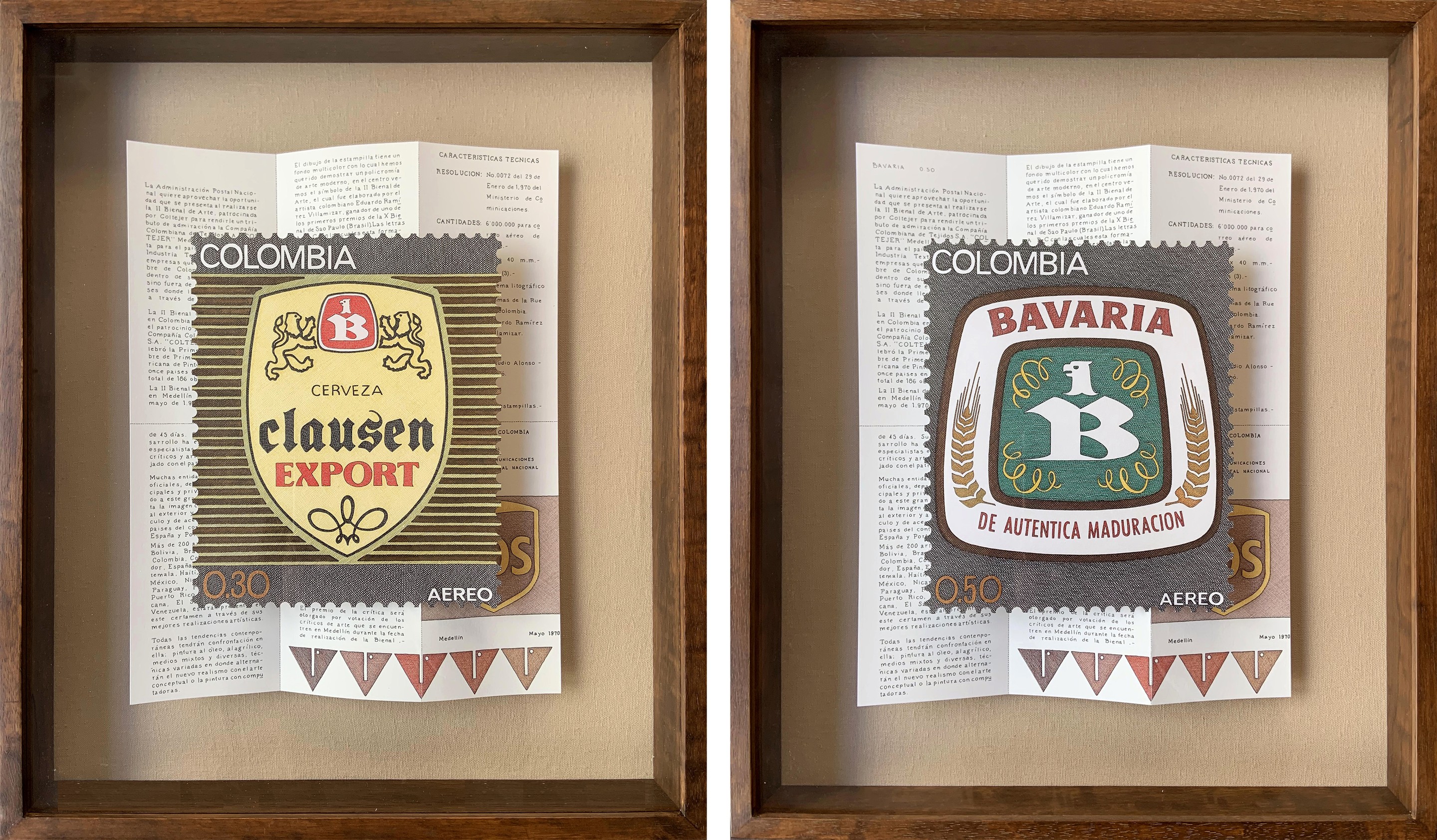 Rodrigo Spinel, Clausen and Bavaria. Stamp, Diptych. From the series Terms and Conditions Rodrigo Spinel, Clausen and Bavaria. Stamp, Diptych. From the series Terms and Conditions