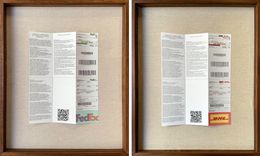 Fine Art Drawings, Guia Fedex and DHL. Tracking, Diptych. From the series Terms and Conditions, Rodrigo Spinel