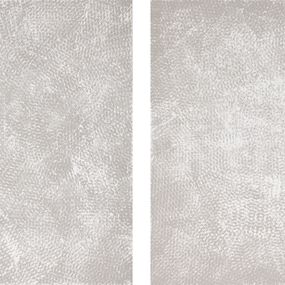 Painting, Grey and White I and II, Expanded Metal Painting. Diptych, Clemens Wolf