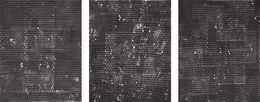 Painting, Black and White I, II and III, Expanded Metal Painting. Triptych, Clemens Wolf