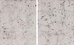 Painting, Black and Grey I and II, Expanded Metal Painting. Diptych, Clemens Wolf