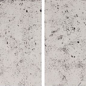 Painting, Black and Grey I and II, Expanded Metal Painting. Diptych, Clemens Wolf