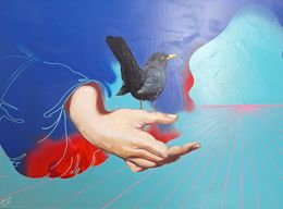 Painting, Le chant du merle, Edmond Li Bellefroid