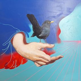 Painting, Le chant du merle, Edmond Li Bellefroid
