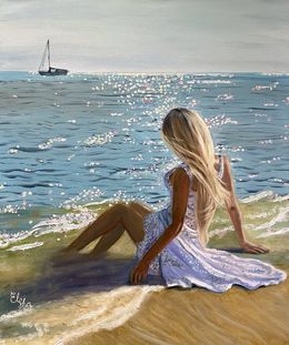 Peinture, Girl by the sea, Elena Ushanova