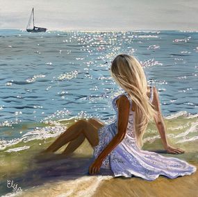 Painting, Girl by the sea, Elena Ushanova