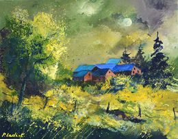 Painting, Green houses, Pol Ledent