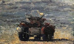 Painting, Motorcycle on the beach, Volodymyr Pashchenko