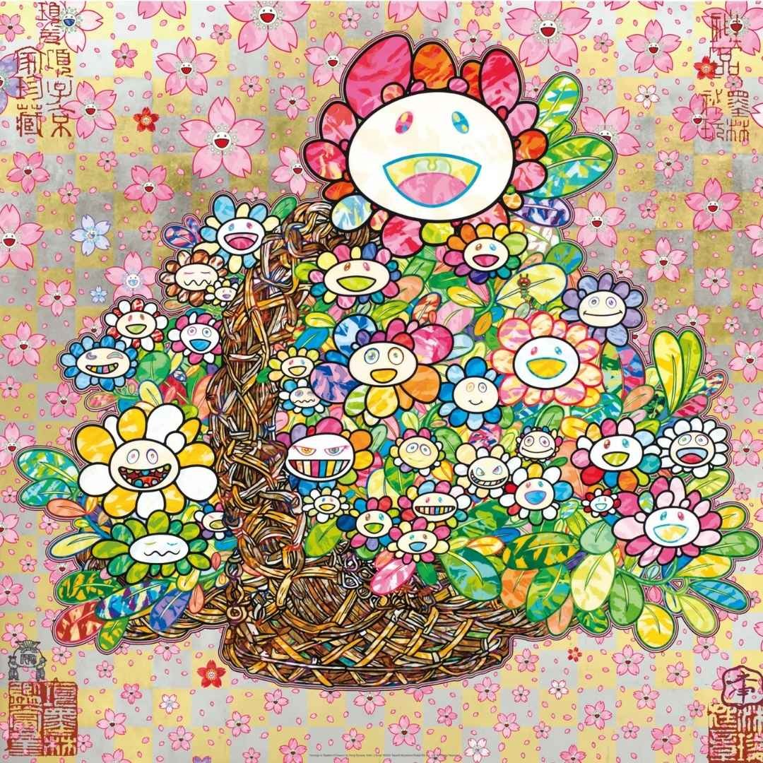 Takashi Murakami, Homage to ‘Basket of Flowers’ by Song Dynasty Artist Li Song Takashi Murakami, Homage to ‘Basket of Flowers’ by Song Dynasty Artist Li Song
