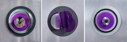 Scultura, Assembler Violeta N° 1, 2 and 3. Abstract Mixed Media Wall Sculpture, Fanny Finkelman Szyller