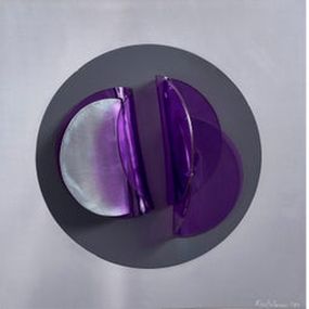 Sculpture, Assembler Violeta N° 1, 2 and 3. Abstract Mixed Media Wall Sculpture, Fanny Finkelman Szyller