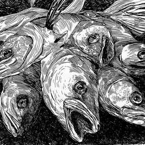 Fine Art Drawings, Family Dinner, Iryna Burda