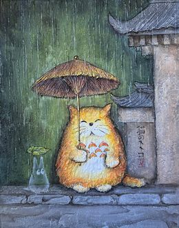 Painting, Totoro cat, Joanna Misoteri