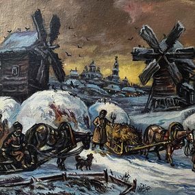 Painting, Winter landscape, Alexander Litvinov