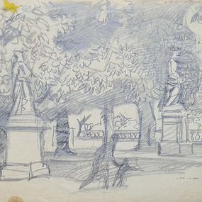 Fine Art Drawings, Jardin du Luxembourg, Willem Anthonie Oepts