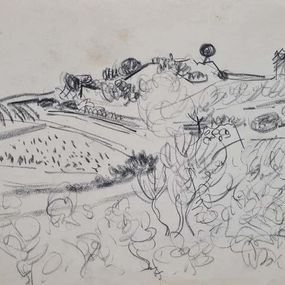 Fine Art Drawings, Landschap te St Tropez, Landscape at St Tropez by Willem Anthonie Oepts, Willem Anthonie Oepts