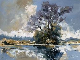 Peinture, Tranquil Tree on Water, Schagen Vita