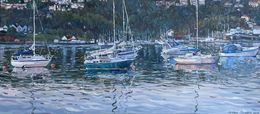 Peinture, Evening harbour, Nadezda Stupina