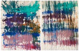 Painting, Imprints / Turquoise Blue Purple Pink, Simon Findlay