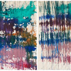Gemälde, Imprints / Turquoise Blue Purple Pink, Simon Findlay